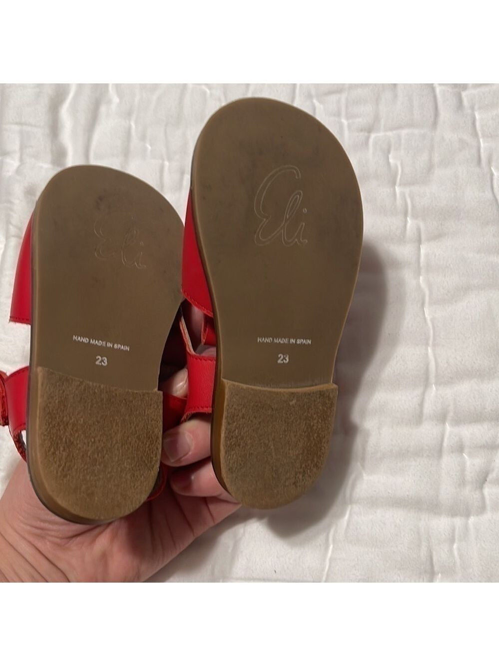 RED LEATHER CLASSIC SANDALS - Picture 7 of 8